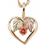 Genuine Birthstones on Heart Pendant - by Mt Rushmore